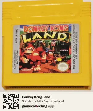Donkey Kong Land Game Boy, PAL cartridge label