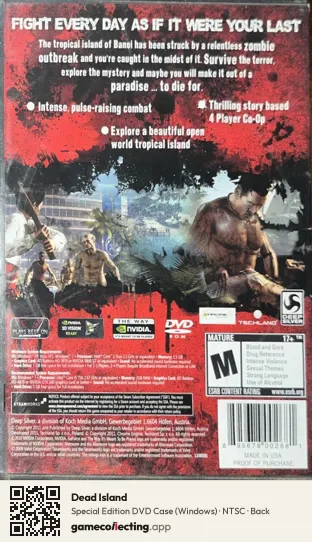 Dead Island Computer, NTSC box back