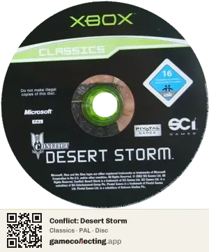 Conflict: Desert Storm Xbox, PAL disc
