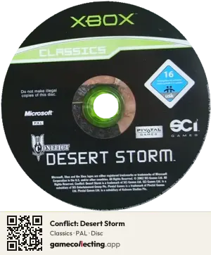 Conflict: Desert Storm Xbox, PAL disc