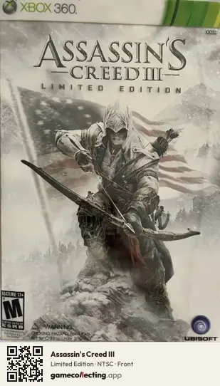 Assassin's Creed III Xbox 360, NTSC box front