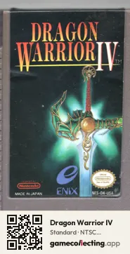 Dragon Warrior IV Nintendo Entertainment System, NTSC cartridge label