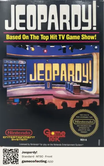 Jeopardy! Nintendo Entertainment System, NTSC box front