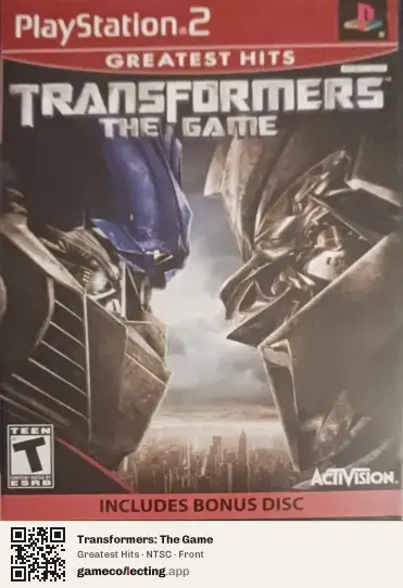 Transformers: The Game PlayStation 2, NTSC box front