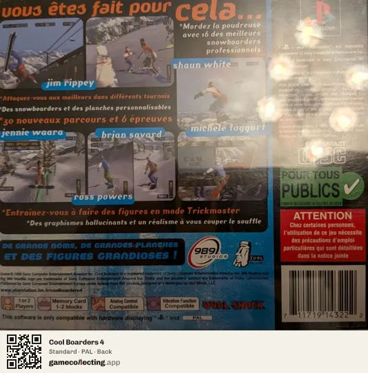 Cool Boarders 4 PlayStation, PAL box back