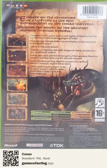 Conan Xbox, PAL box back