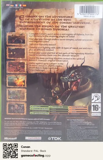 Conan Xbox, PAL box back