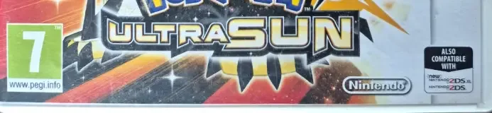Pokémon Ultra Sun, the PEGI square on its front