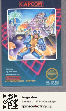 Mega Man Nintendo Entertainment System, NTSC cartridge label