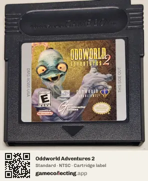 Oddworld Adventures 2 Game Boy Color, NTSC cartridge label