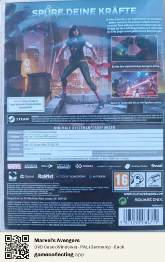 Marvel's Avengers Computer, Germany box back