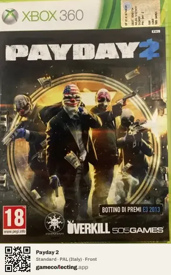 Payday 2 Xbox 360, Italy box front