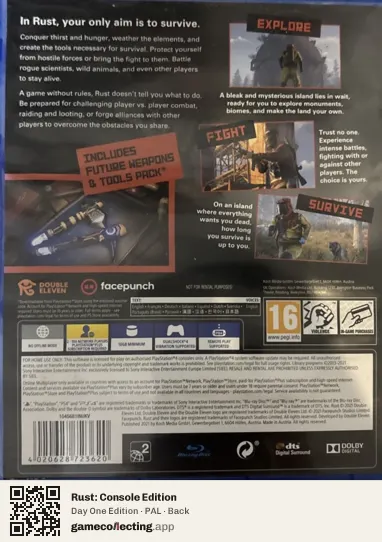 Rust: Console Edition PlayStation 4, PAL box back