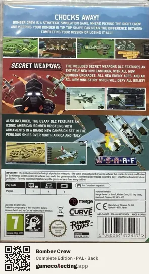 Bomber Crew Nintendo Switch, PAL box back