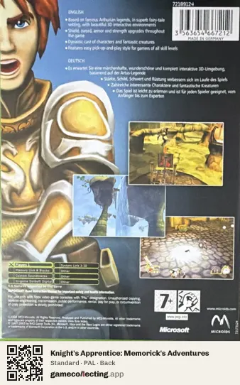 Knight's Apprentice: Memorick's Adventures Xbox, PAL box back