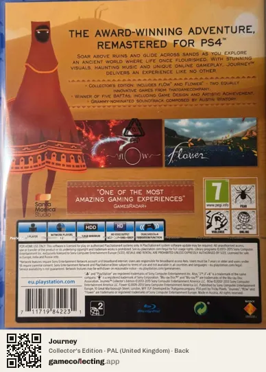 Journey PlayStation 4, United Kingdom box back