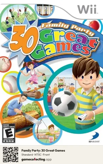Family Party: 30 Great Games Nintendo Wii, NTSC box front