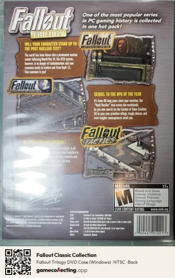 Fallout Classic Collection Computer, NTSC box back