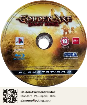Golden Axe: Beast Rider PlayStation 3, PAL disc