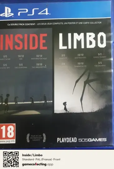 Inside / Limbo PlayStation 4, France box front