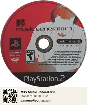 MTV Music Generator 3 PlayStation 2, NTSC disc
