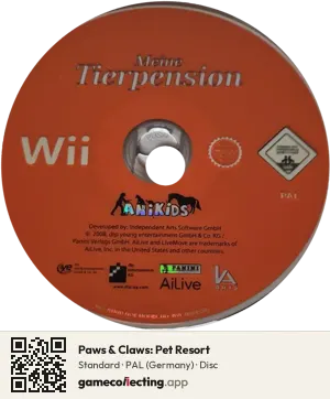 Paws & Claws: Pet Resort Nintendo Wii, PAL disc