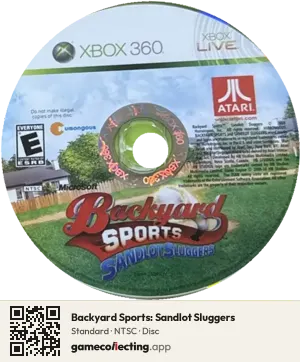 Backyard Sports: Sandlot Sluggers Xbox 360, NTSC disc