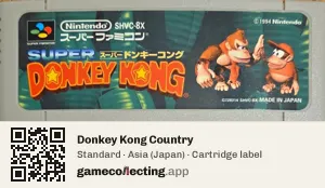 Donkey Kong Country Super Nintendo Entertainment System, Asia cartridge label