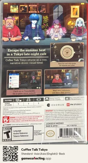 Coffee Talk Tokyo Nintendo Switch, Asia (English) box back