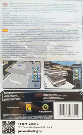 Airport Tycoon 2 Computer, PAL box back