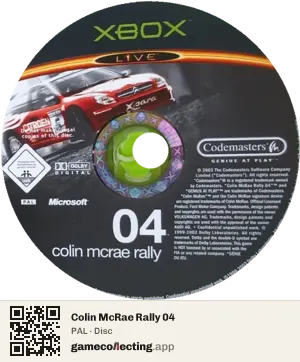 Colin McRae Rally 04 Xbox, PAL disc