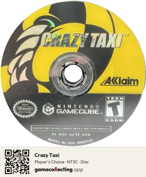 Crazy Taxi Nintendo GameCube, NTSC disc