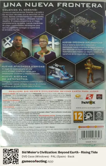 Sid Meier's Civilization: Beyond Earth - Rising Tide Computer, Spain box back