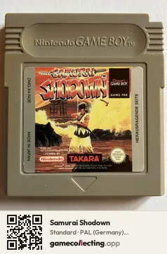 Samurai Shodown Game Boy, PAL cartridge label