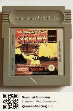 Samurai Shodown Game Boy, PAL cartridge label