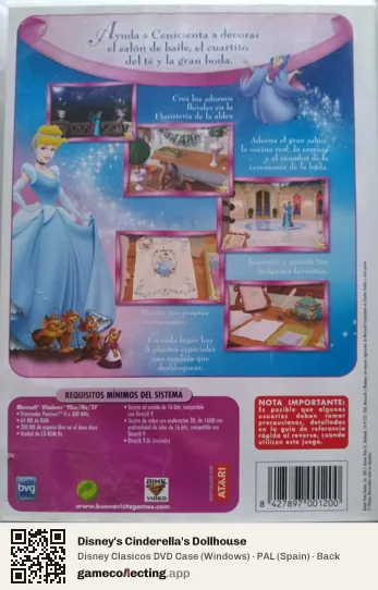Disney's Cinderella's Dollhouse Computer, Spain box back
