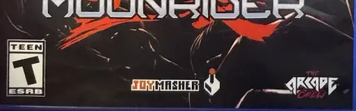 Vengeful Guardian: Moonrider, the ESRB box on its front