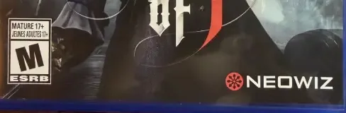 Lies of P, the ESRB box on its front