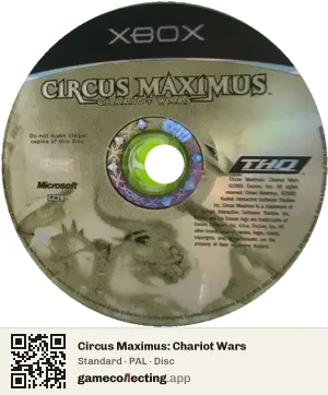 Circus Maximus: Chariot Wars Xbox, PAL disc