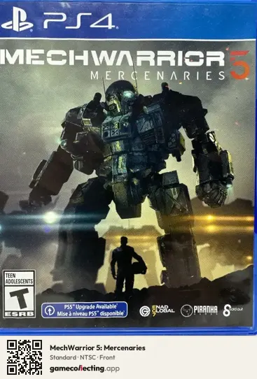 MechWarrior 5: Mercenaries PlayStation 4, NTSC box front
