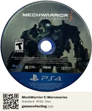 MechWarrior 5: Mercenaries PlayStation 4, NTSC disc