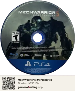 MechWarrior 5: Mercenaries PlayStation 4, NTSC disc