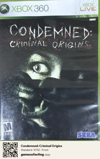 Condemned: Criminal Origins Xbox 360, NTSC box front