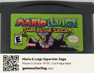 Mario & Luigi: Superstar Saga Game Boy Advance, NTSC cartridge label