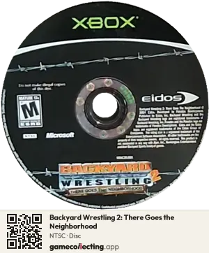 Backyard Wrestling 2: There Goes the Neighborhood Xbox, NTSC disc