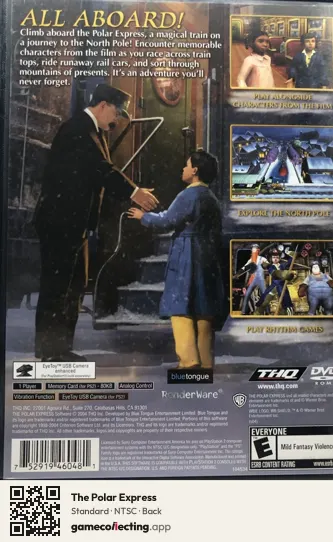 The Polar Express PlayStation 2, NTSC box back