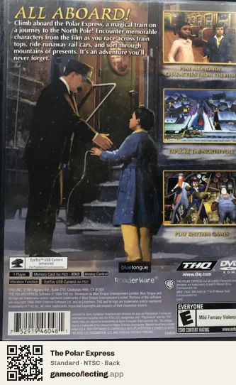 The Polar Express PlayStation 2, NTSC box back