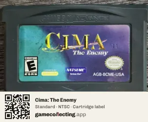 Cima: The Enemy Game Boy Advance, NTSC cartridge label