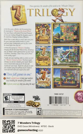 7 Wonders Trilogy Computer, NTSC box back