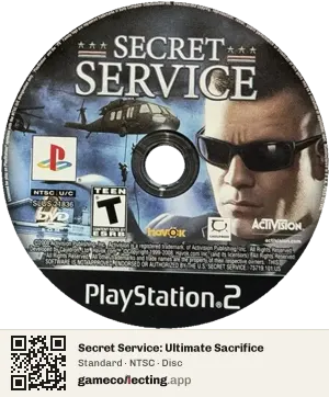 Secret Service: Ultimate Sacrifice PlayStation 2, NTSC disc